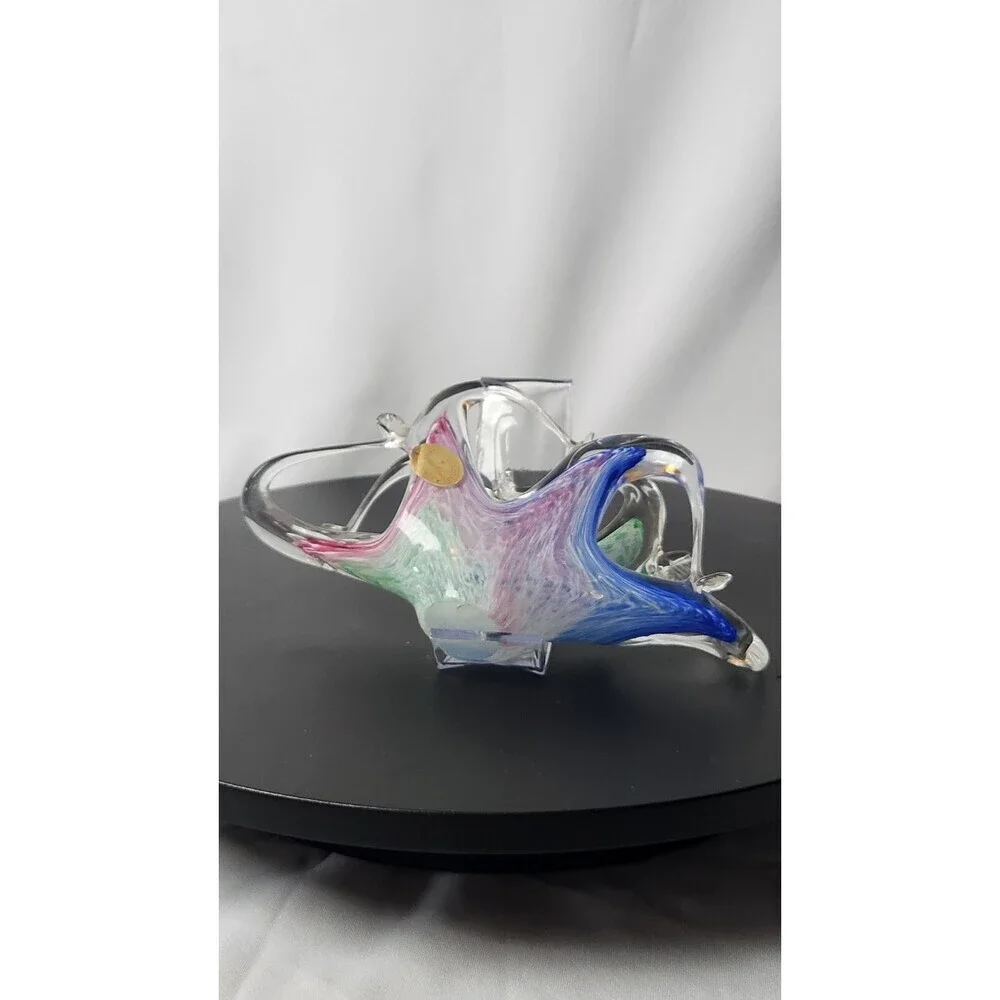 Murano Style Colorful Art Glass Napkin/Envelope Holder Prestine